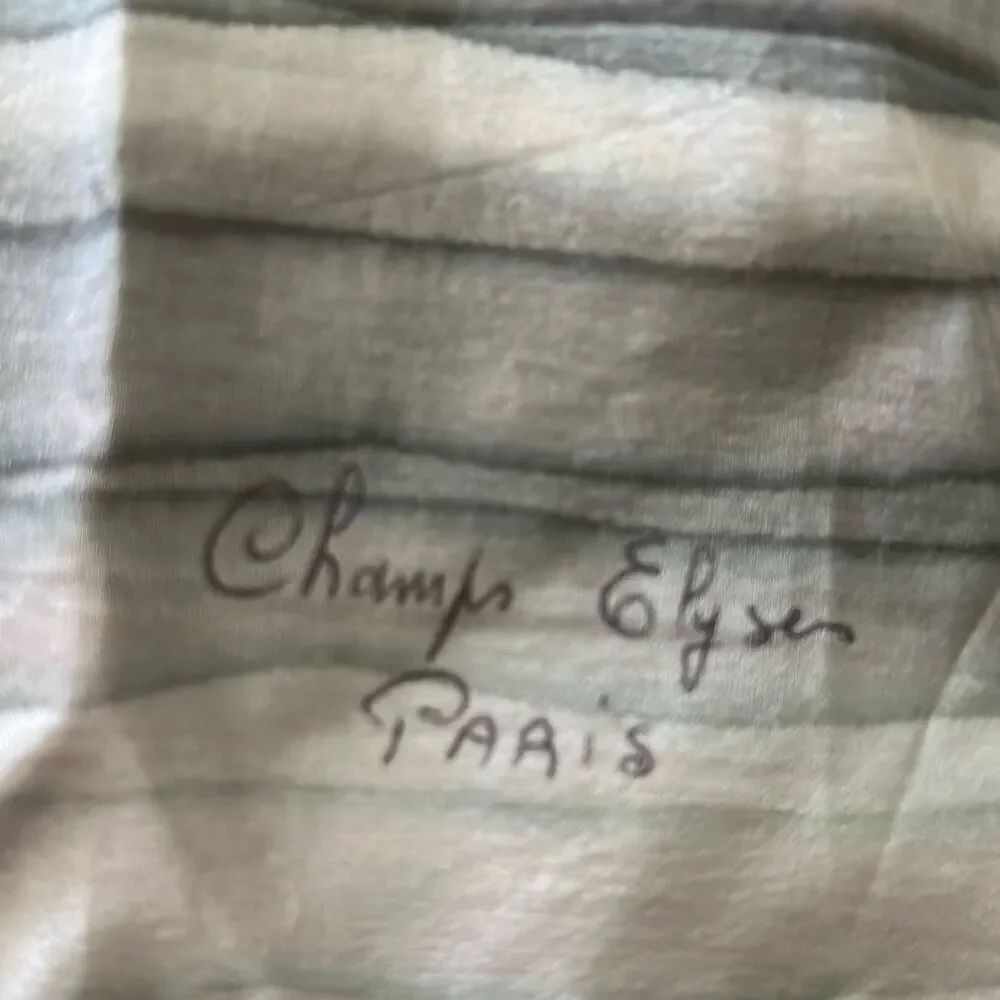 Champs Elysee Paris scarf Gray watercolor 100% silk - Picture 2 of 5